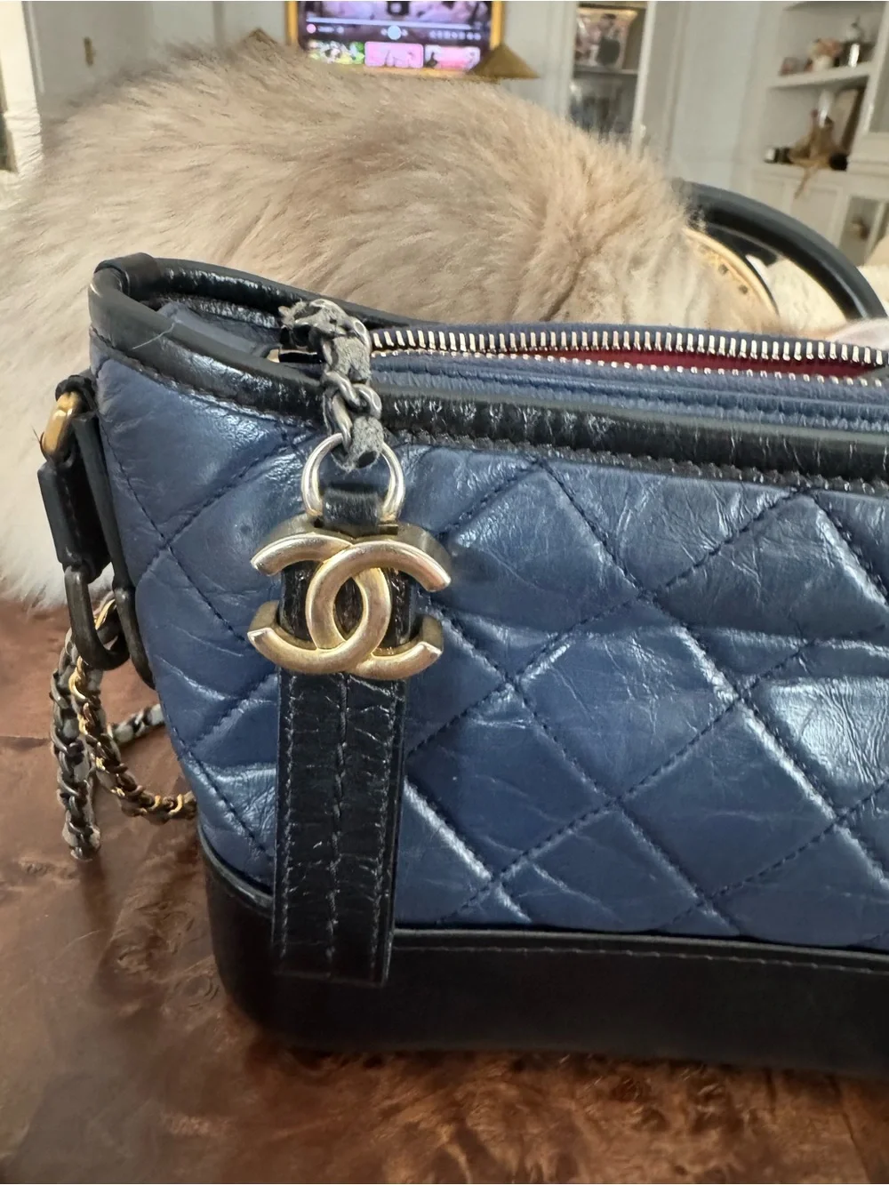 USED - Chanel Gabrielle Bag Navy and Black